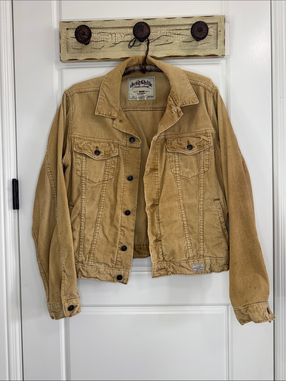 💕 Vintage Y2K ABERCROMBIE & FITCH Tan Corduroy Trucker Jacket ✨